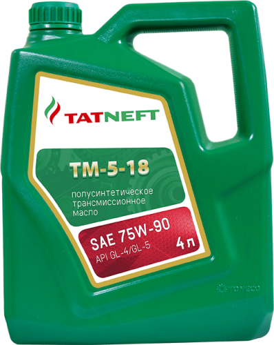 Масло Татнефть трансмиссионное ТМ 5-18 API GL-4/GL-5 SAE 75W-90 (п/с) 4л.