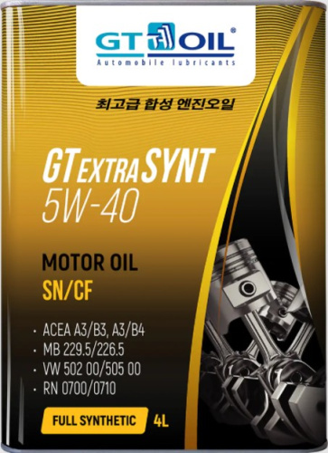 Масло GT Extra Synt SAE 5W-40, API SN/CF (Корея) 4л