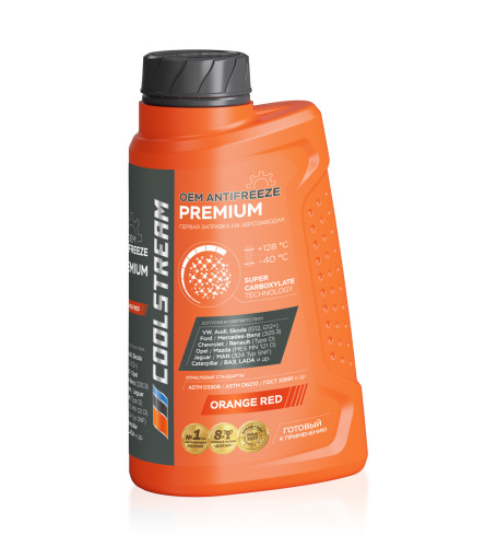 Антифриз CoolStream Premium (-40) G12+/ASTM D6210 (оранж.) 1кг.(9) Антифриз CoolStream Premium (-40) G12+/ASTM D6210 (оранж.) 1кг.(9)