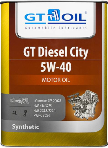 Масло GT Diesel City SAE 5W-40 API CI-4/SL 4 л