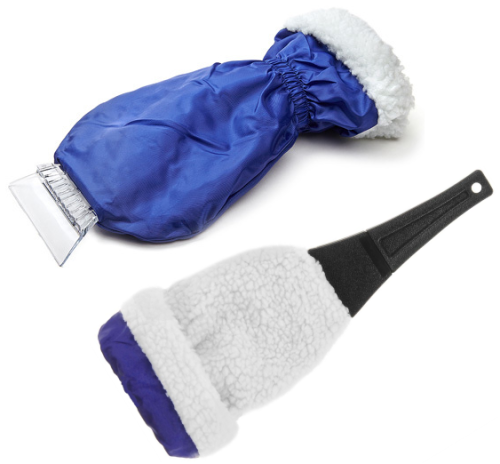 Скребок для уборки снега и льда Clingo c термозащитной тканью, синий