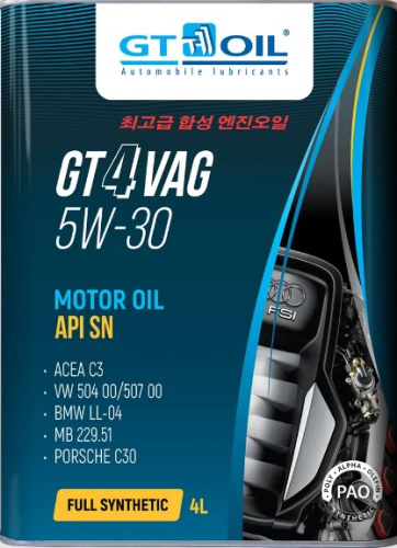 Масло GT 4 VAG SAE 5W-30 API SN, ACEA C3 4 л