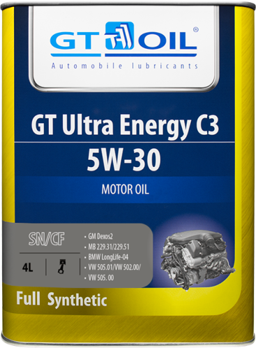 Масло GT Ultra Energy C3 SAE 5W-30, API SM, SN/CF (Корея) 4л.